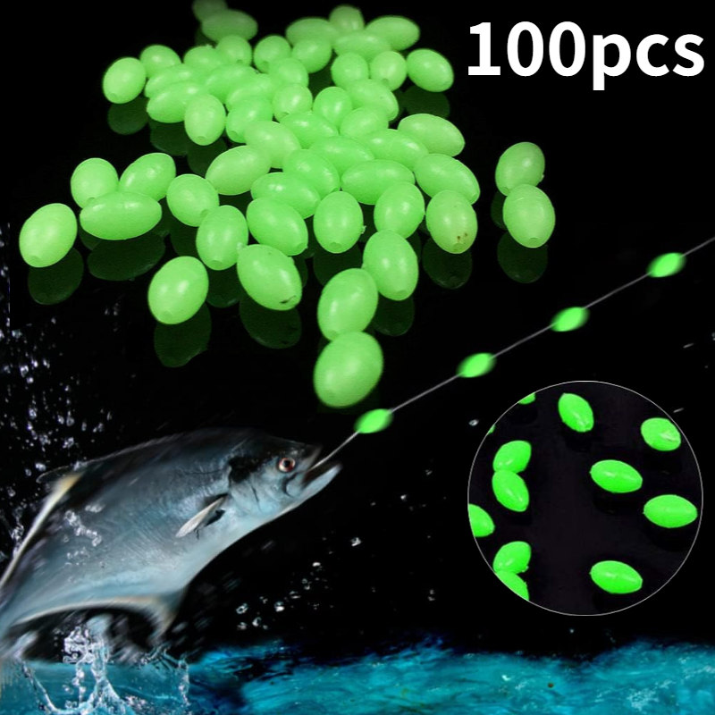 Fishing Equipment Tackle - 100 pcs/lot ovale nuit lumineuse perles